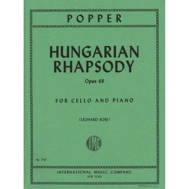 International Popper Op. 68 Noten Cello Klavier Rose