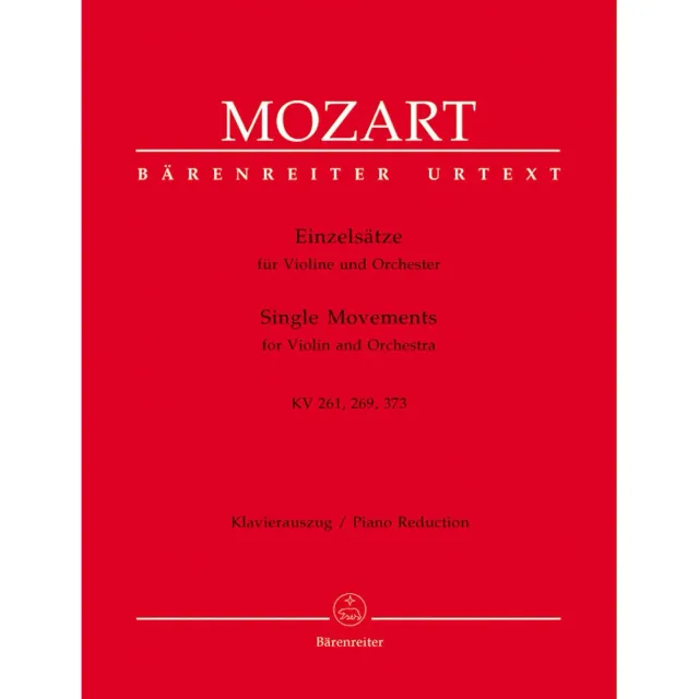 Bärenreiter Mozart Einzelsätze K261/269/373 Violine Urtext