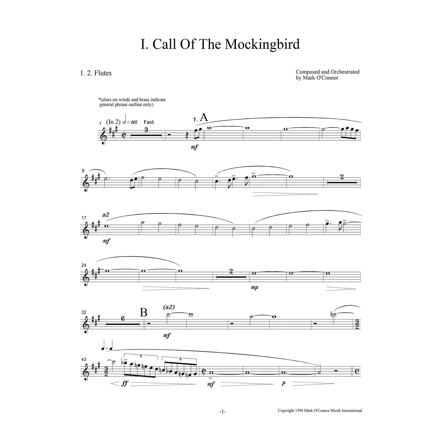 O'Connor Three Pieces Violine Orchester Noten Download Winds