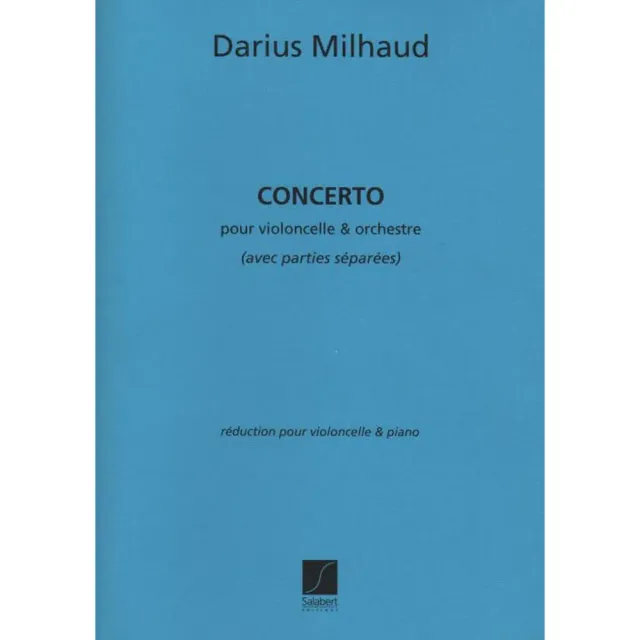 Salabert Milhaud Concerto Nr.1 Op.136 Noten Cello Klavier