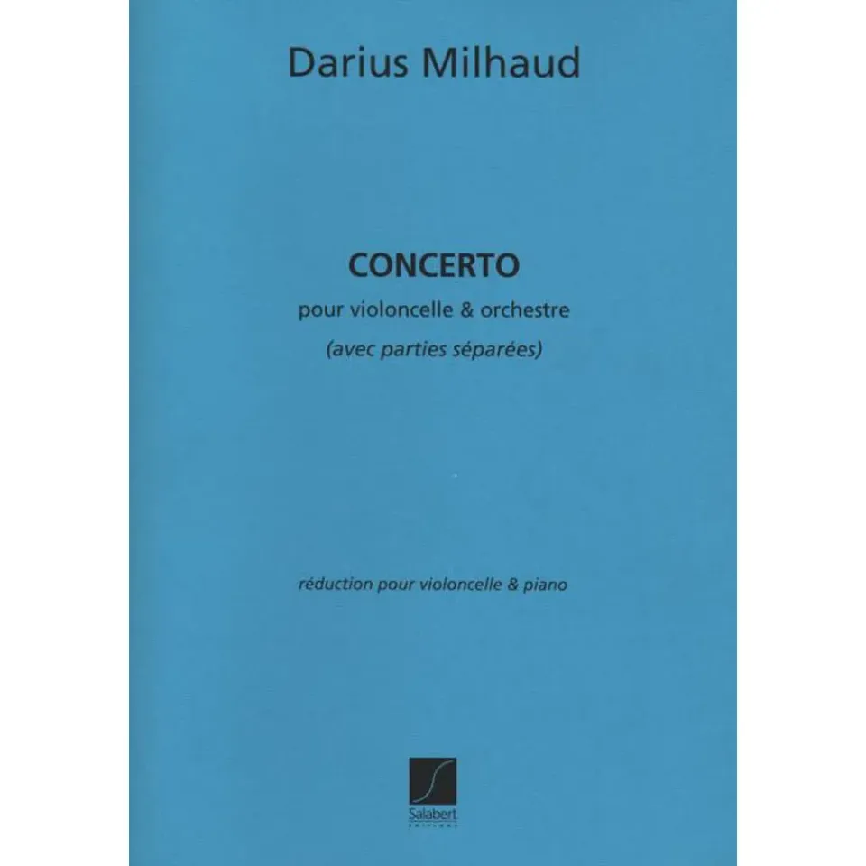 Salabert Milhaud Concerto Nr.1 Op.136 Noten Cello Klavier