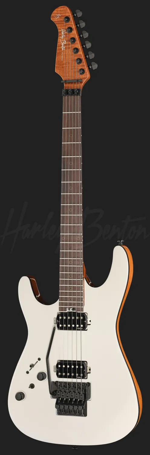 Harley Benton Fusion-IV HH LH RW FR E-Gitarre White Metallic Floyd Rose