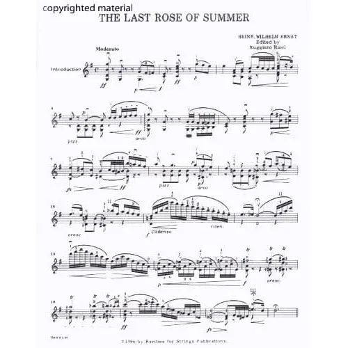 Shar Ernst Last Rose of Summer Geigennoten solo Ricci