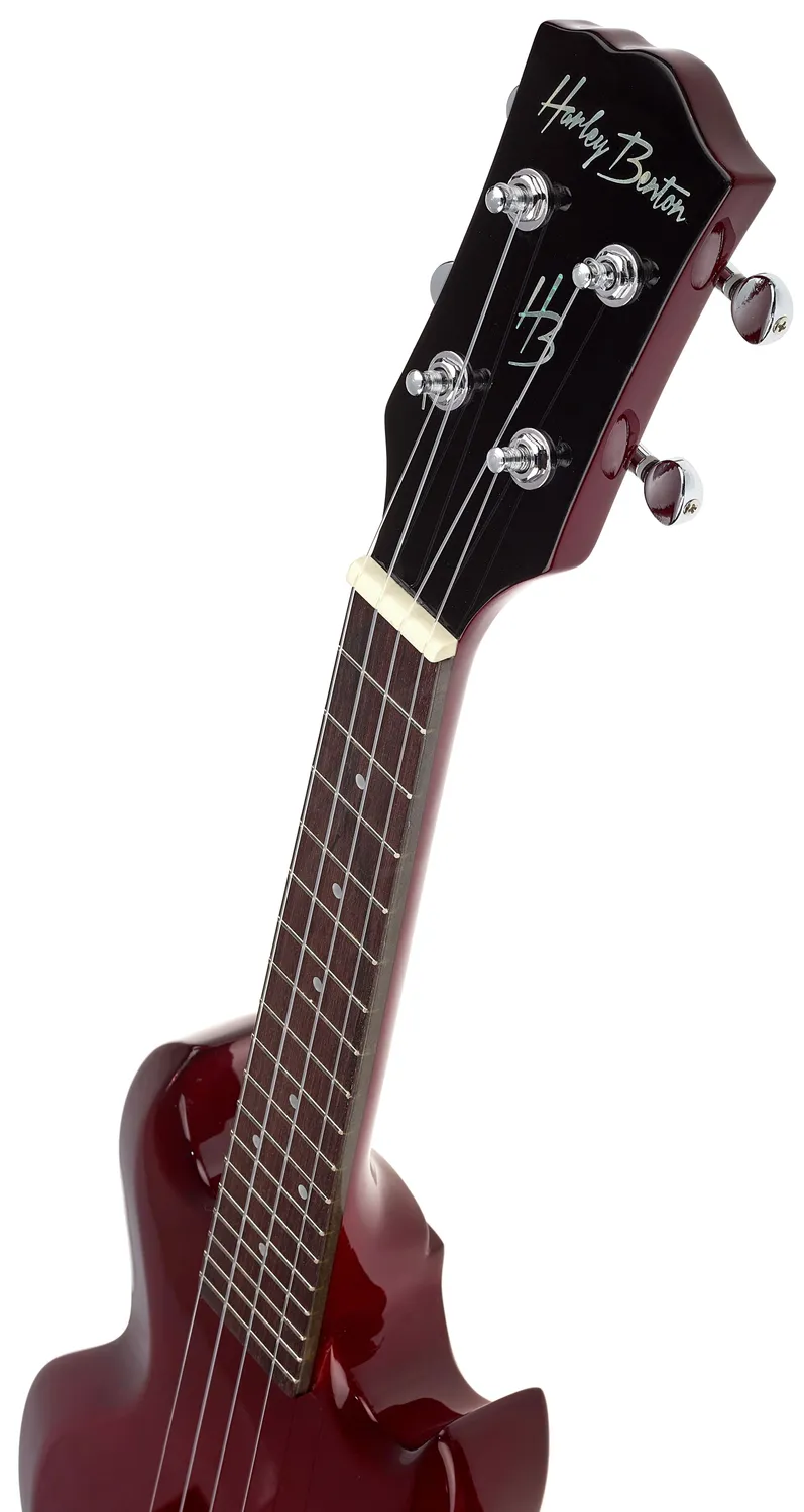 Harley Benton DC-Ukulele CH E-Ukulele Sopran Kirschrot 18 Bünde