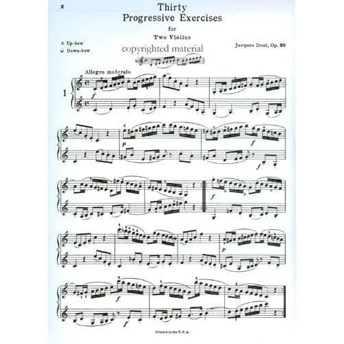 Dont 30 Progressive Exercises Op 38 Violinnoten Kalmus