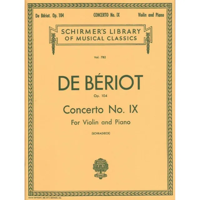 Schirmer Bériot Concerto Nr. 9 a-moll Op. 104 Violinnoten