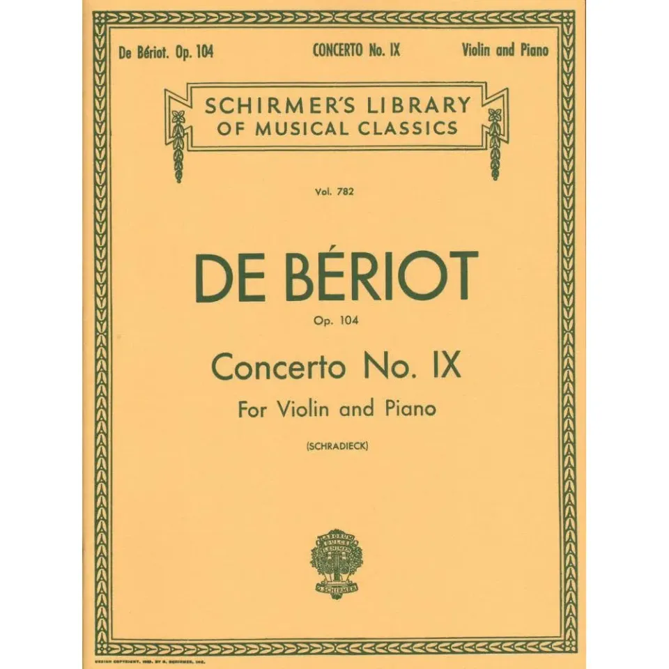 Schirmer Bériot Concerto Nr. 9 a-moll Op. 104 Violinnoten