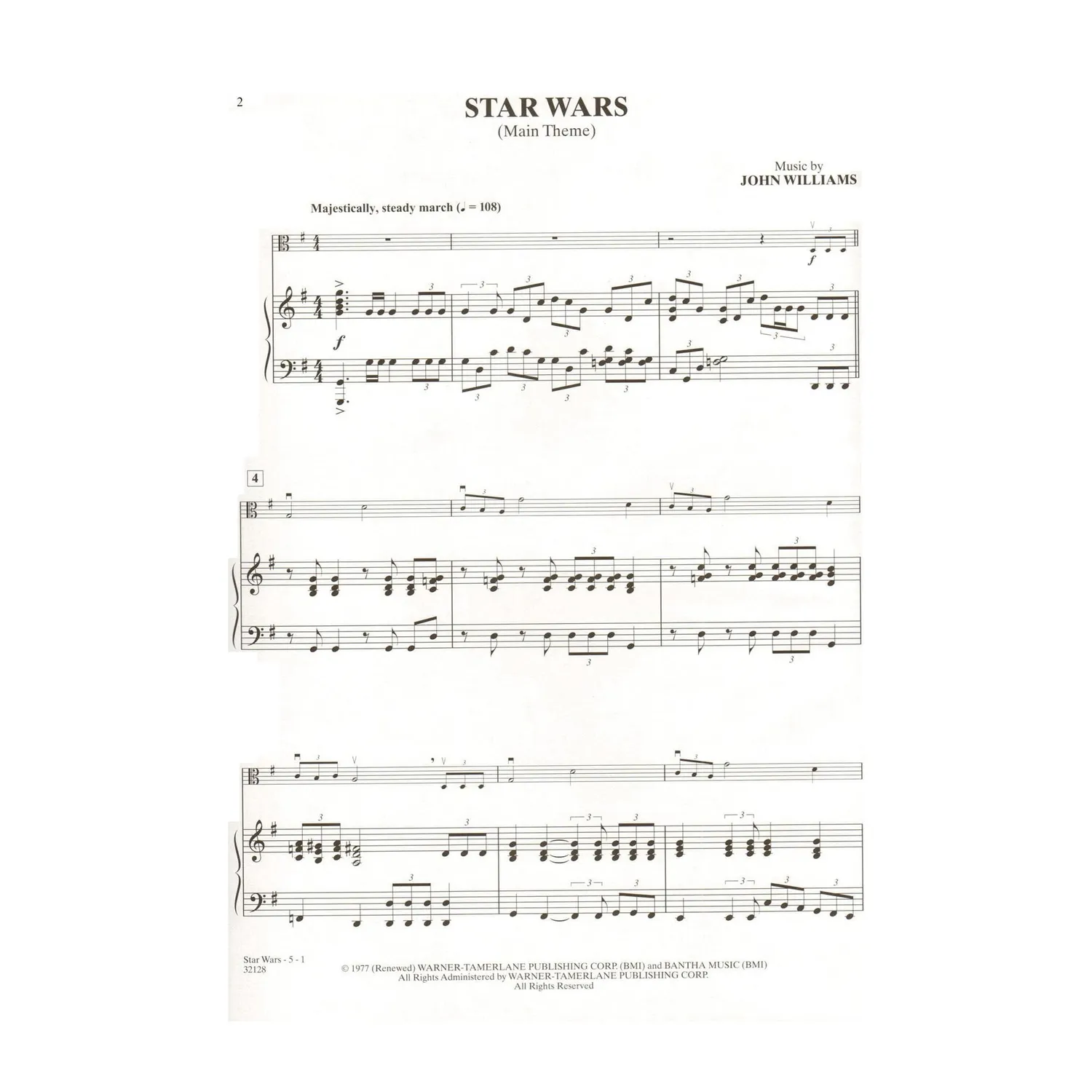Shar Music Star Wars Viola Noten für Viola und Klavier Level 2-3