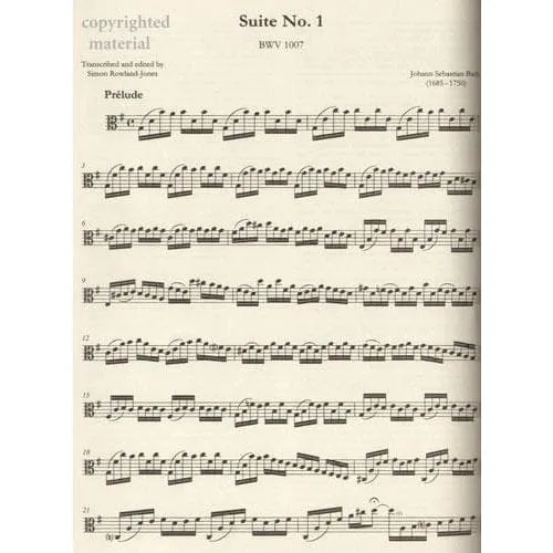 Peters Bach Suiten BWV 1007-1012 Noten für Viola Rowland-Jones