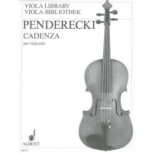 Shar Music Penderecki Cadenza Noten Viola Solo Schott