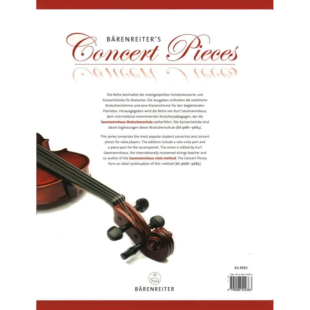 Bärenreiter Rieding Concerto h-Moll Op 35 Noten Viola Klavier
