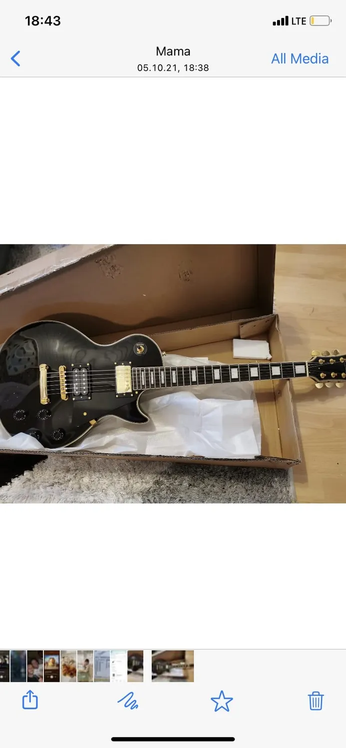 Rocktile Pro L-200BK Deluxe E-Gitarre Schwarz Humbucker