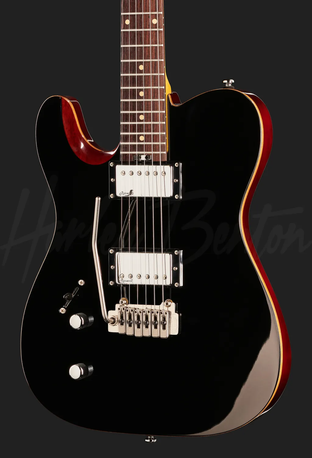 Harley Benton Fusion-T HH LH E-Gitarre schwarz Linkshänder