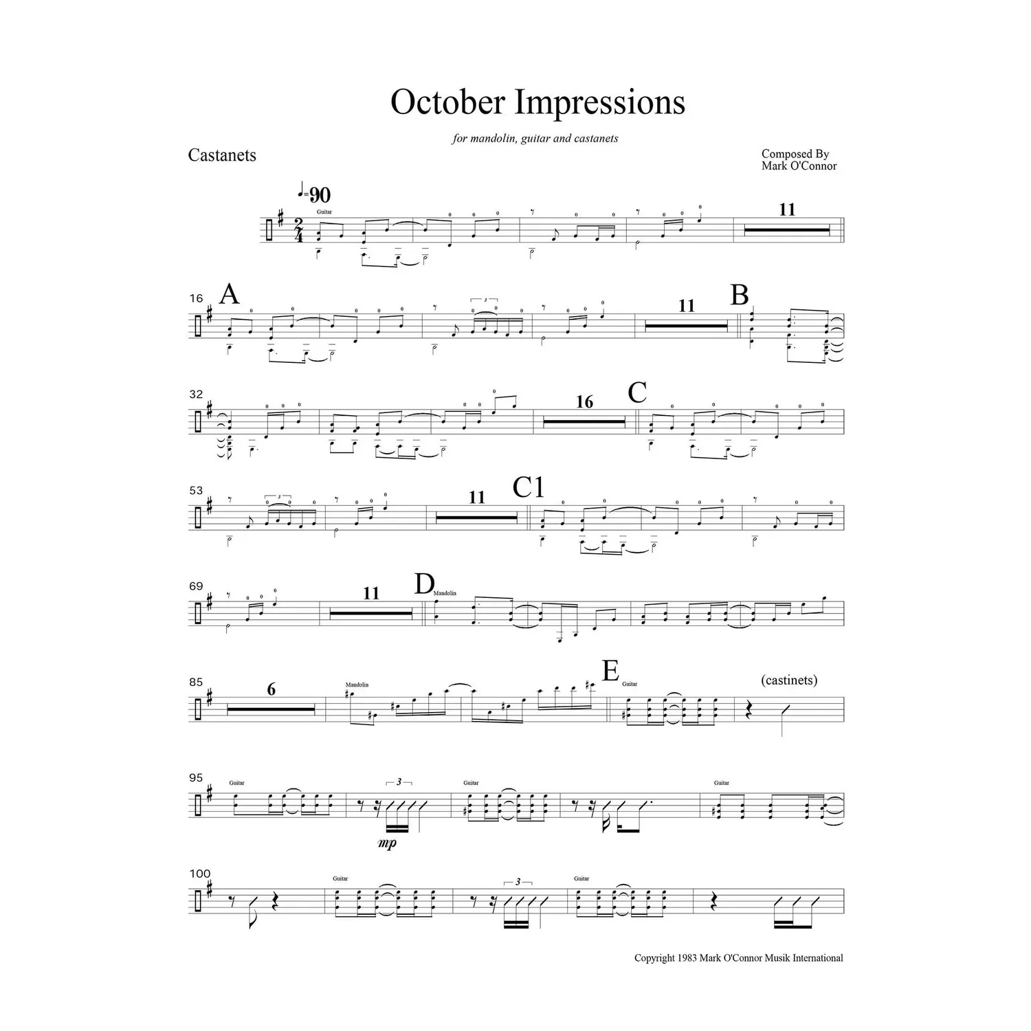 O'Connor October Impressions Percussion-Stimme Noten-Download