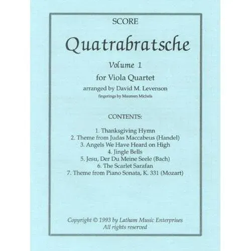 Latham Quatrabratsche Volume 1 Noten 4 Bratschen