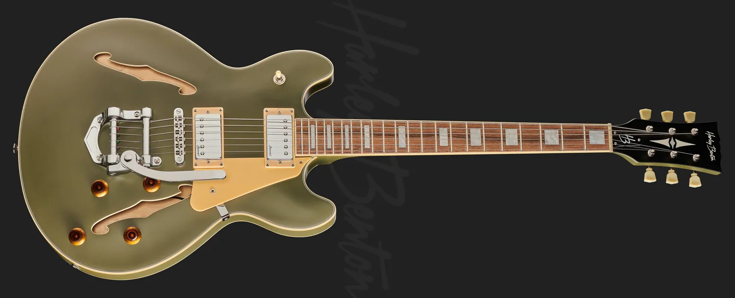 Harley Benton HB-35Plus Tremolo E-Gitarre Olive Drab