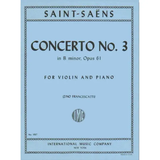 Saint-Saens Konzert Nr 3 h-moll Op 61 Violine Klavier Noten