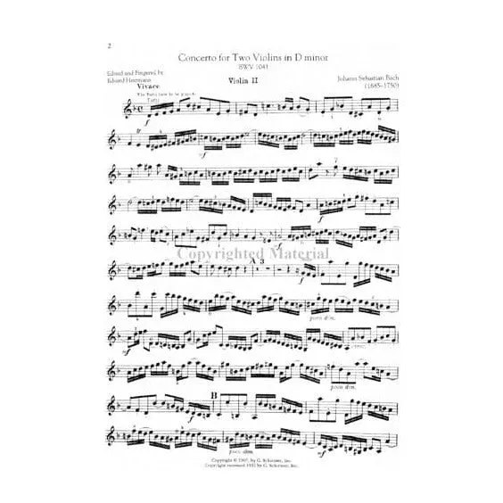 Schirmer Bach Violinkonzerte Violine Klavier A-Dur E-Dur