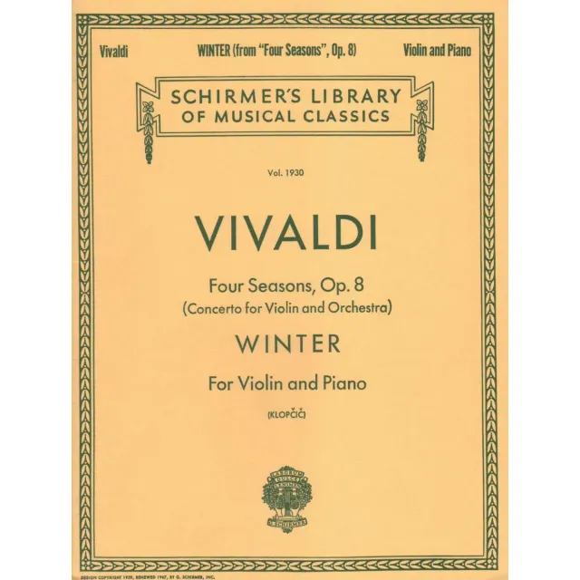 Vivaldi Winter RV 297 Violin Noten Klavier Klopcic
