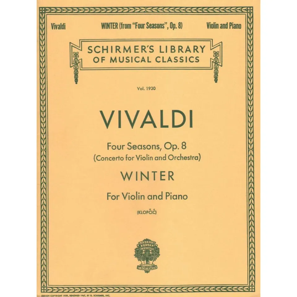 Vivaldi Winter RV 297 Violin Noten Klavier Klopcic