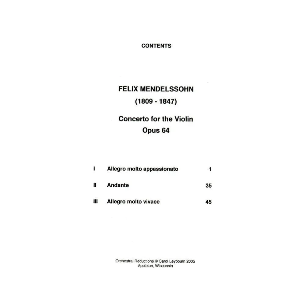 Shar Leybourn Mendelssohn Op.64 Klavierbegleitung e-moll