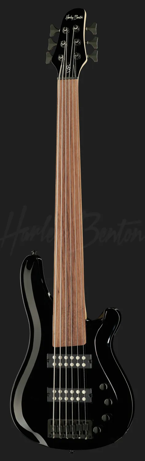 Harley Benton Pro B-650FL E-Bass Black 6-Saiter Fretless