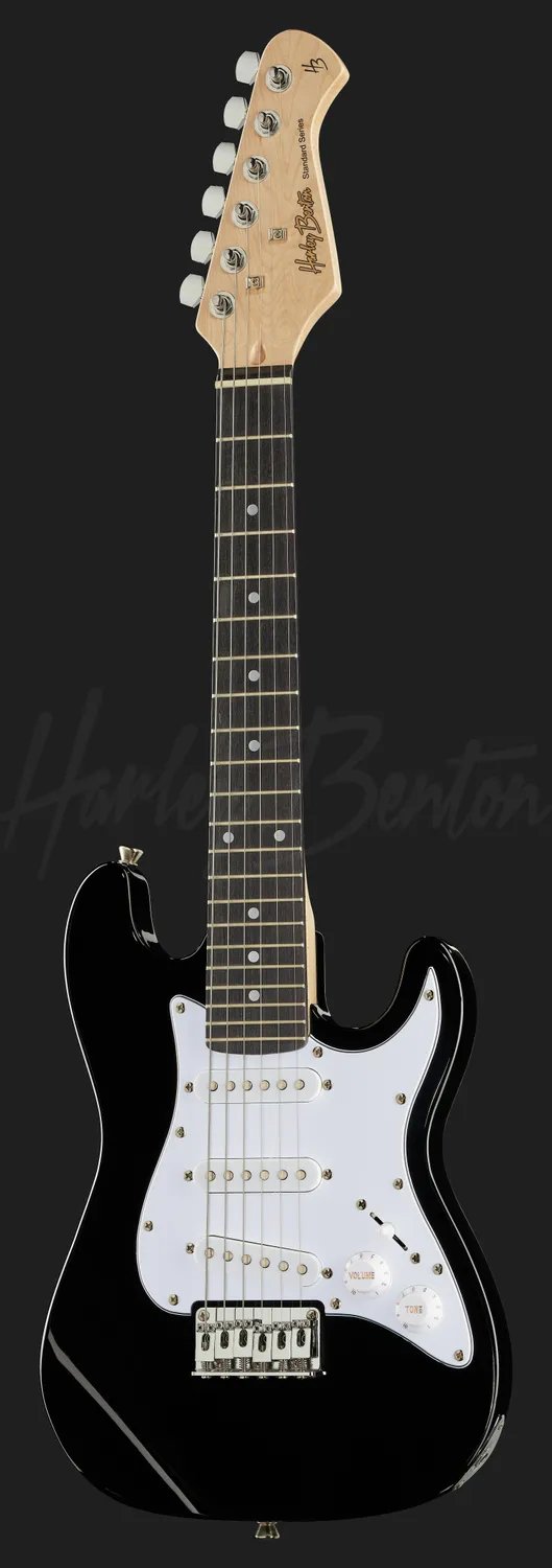 Harley Benton Student ST-Shorty BK E-Gitarre Schwarz Kurzmensur