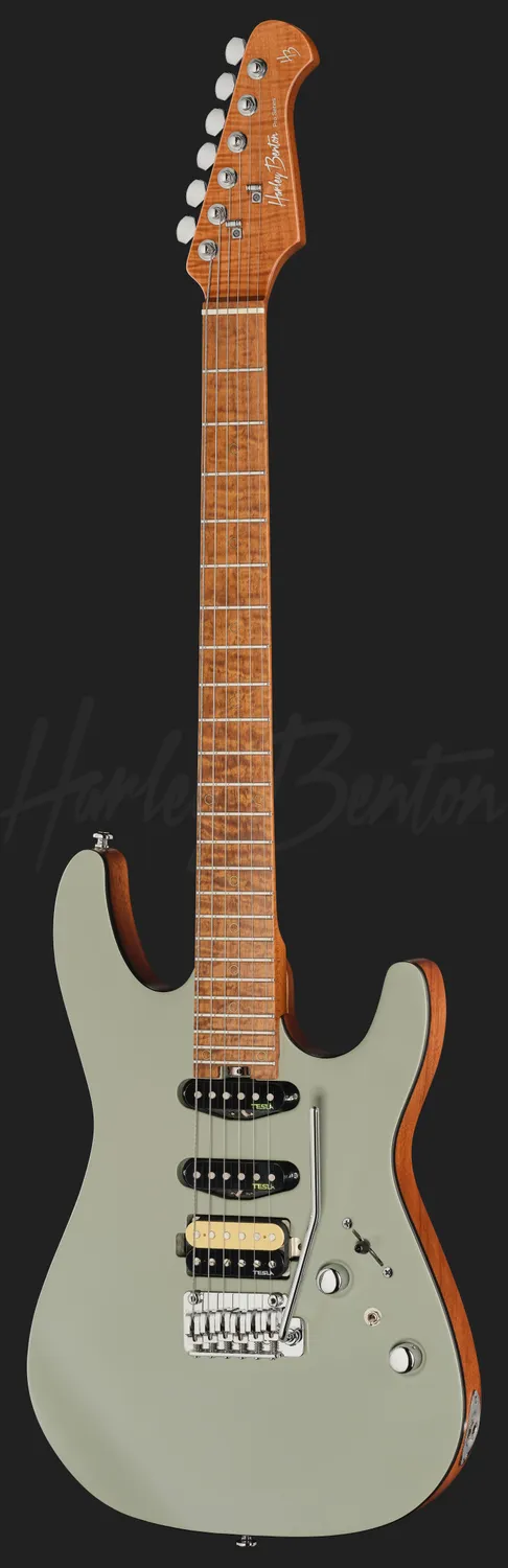 Harley Benton Fusion-IV E-Gitarre HSS Satin Grey Tremolo