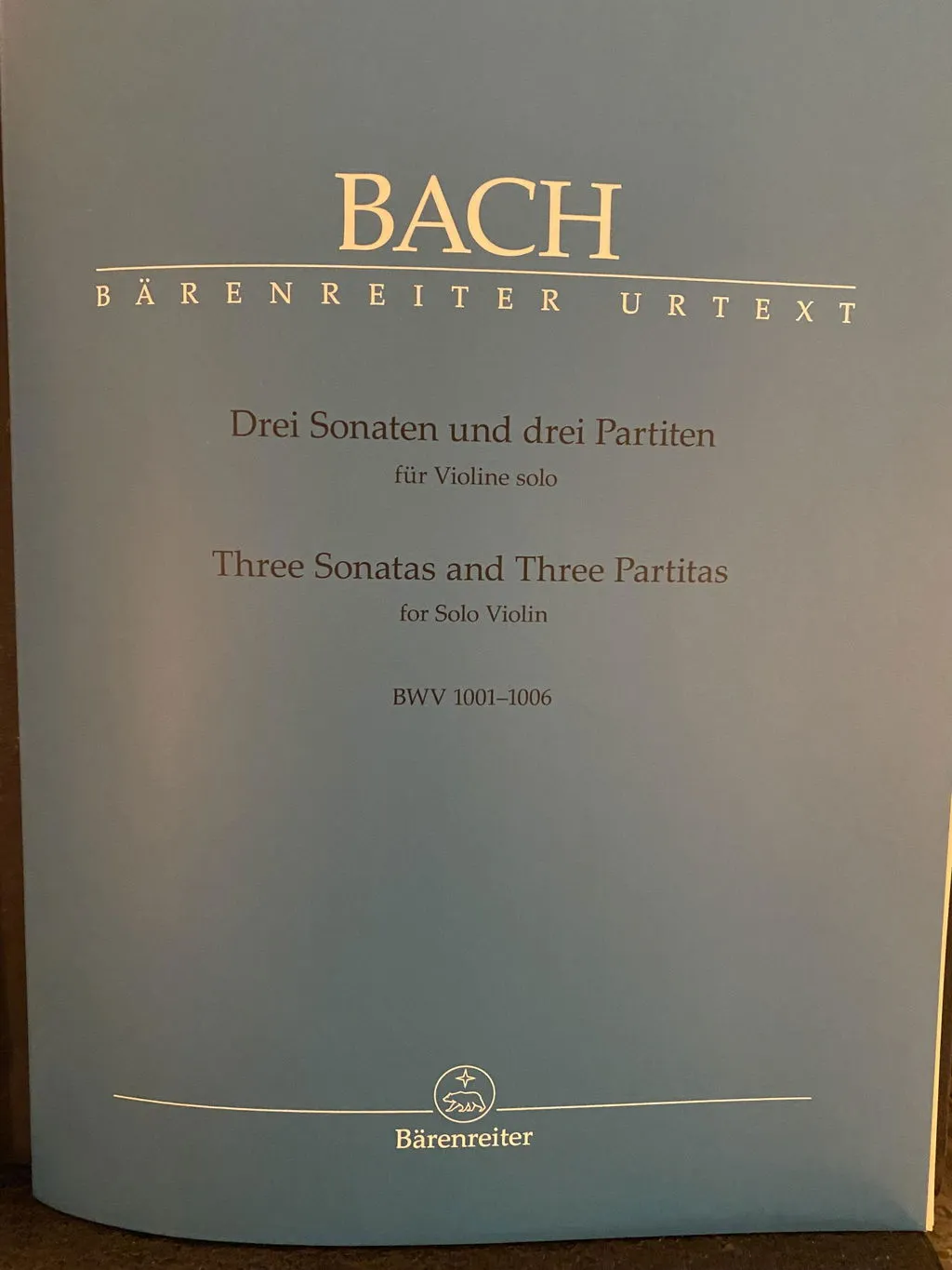 Bärenreiter Bach Sonaten Partiten BWV 1001-1006 Violine