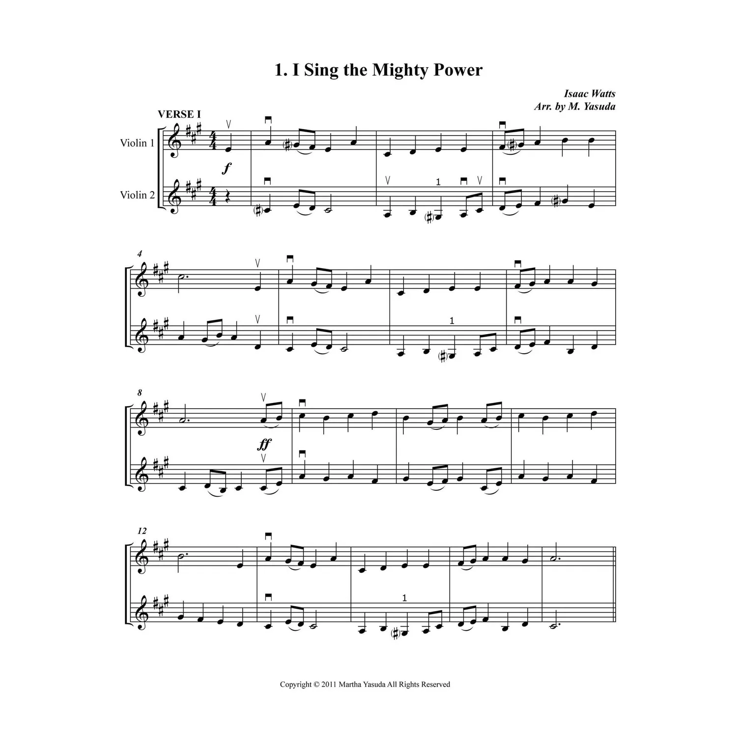 Yasuda Hymn Melodies Vol. II Noten 2 Violinen Download