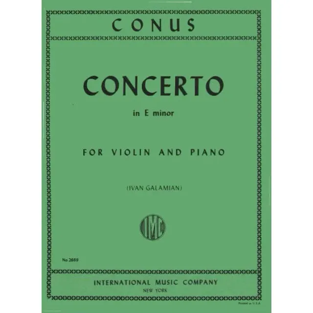 International Conus Konzert e-Moll Noten Violine Klavier Galamian