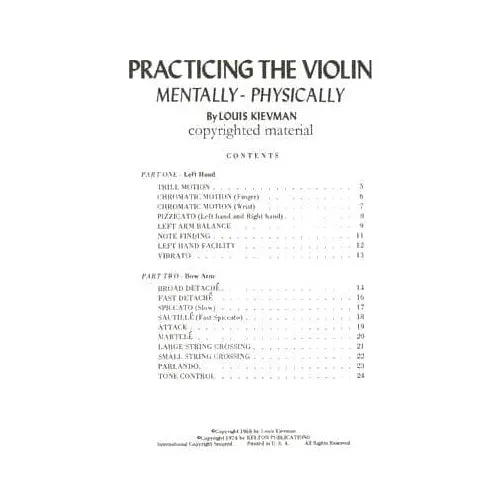 Kievman Practicing Violin Mentally Physically Lehrbuch