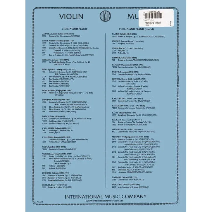 International Paganini Op 1 Violin Noten 24 Capricen