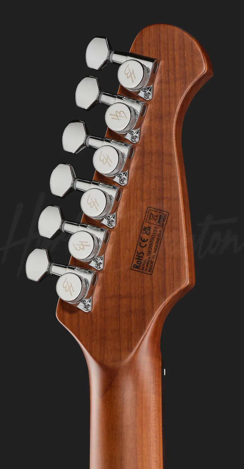 Harley Benton Fusion-IV HSH LH RW E-Gitarre Quilt Raspberry