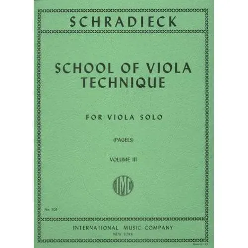 Schradieck Bratschenschule Band 3 Noten Pagels Viola