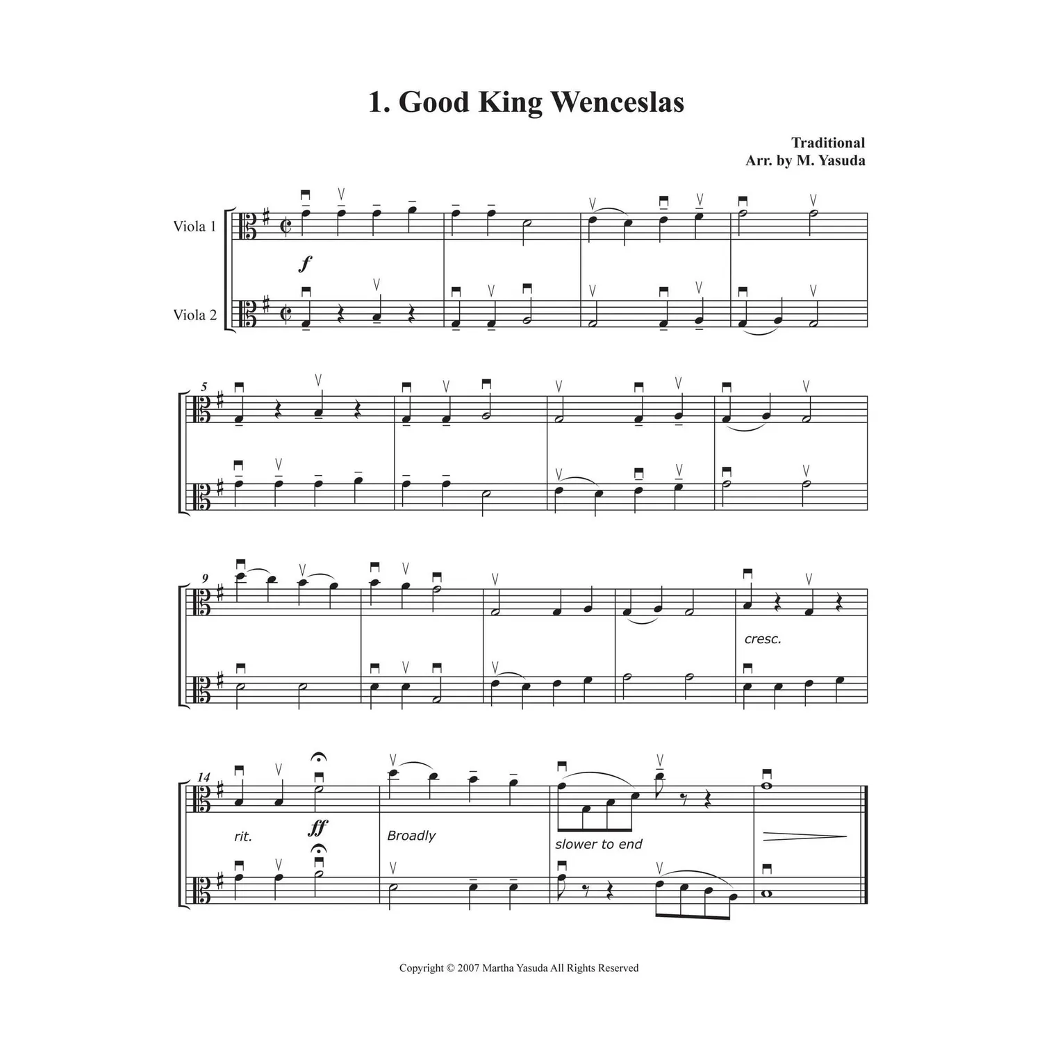 Martha Yasuda Christmas Melodies Viola Doppelgriff Noten Download