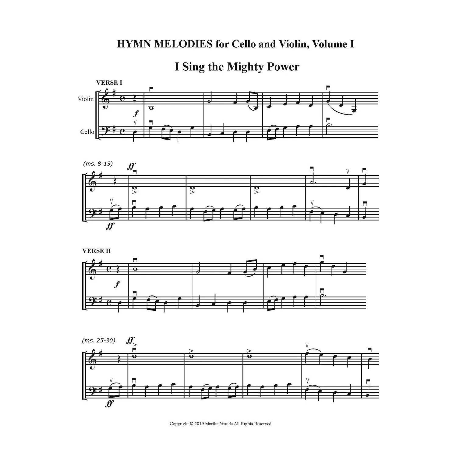 Shar Music Hymn Melodies Vol. I Cello Violine Noten Download