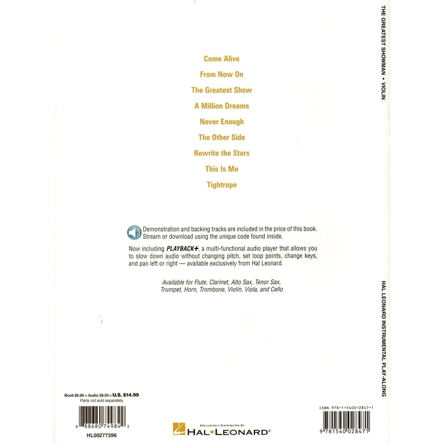 Hal Leonard Greatest Showman Play-Along Violinnoten Violine mit Audio
