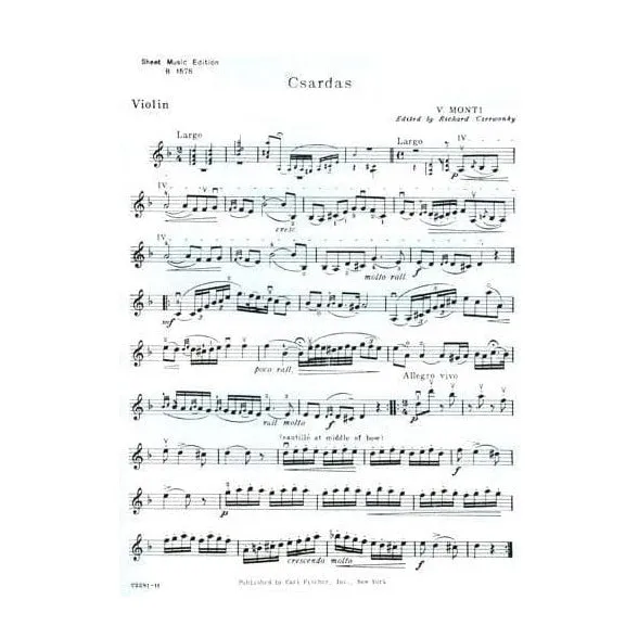Carl Fischer Monti Csardas Noten Violine Klavier
