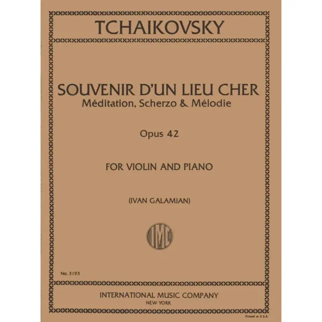 International Tschaikowski Op 42 Violin-Noten Galamian