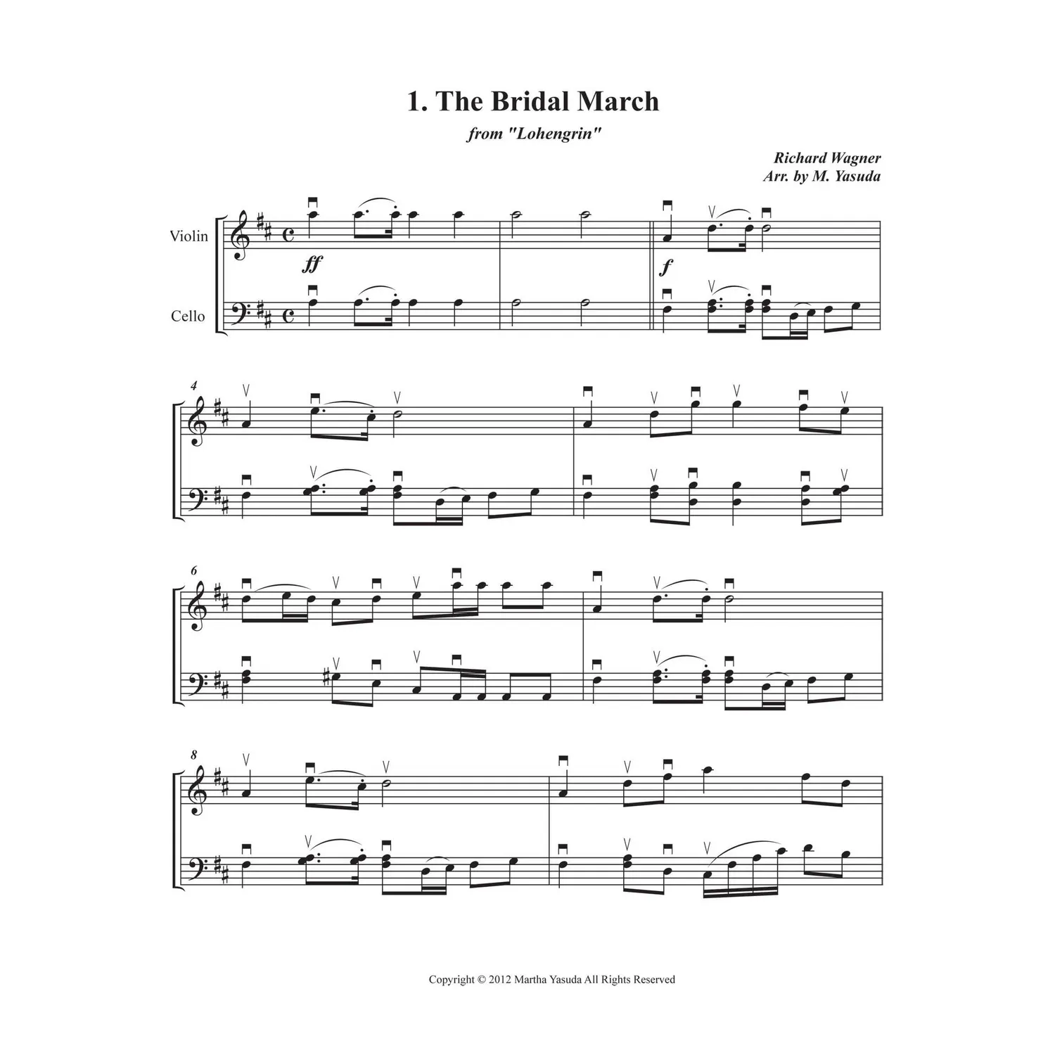 Martha Yasuda Wedding Melodies Noten Download Geige Cello