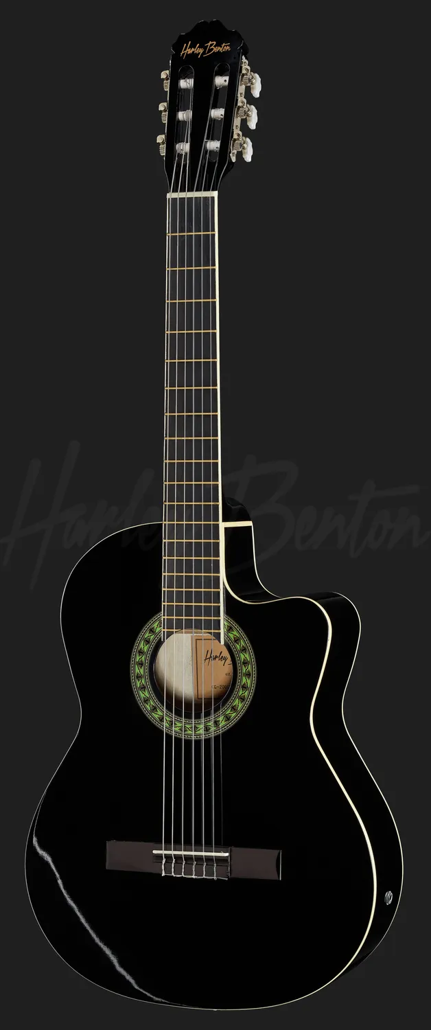 Harley Benton CG200CE-BK Konzertgitarre Schwarz Pickup