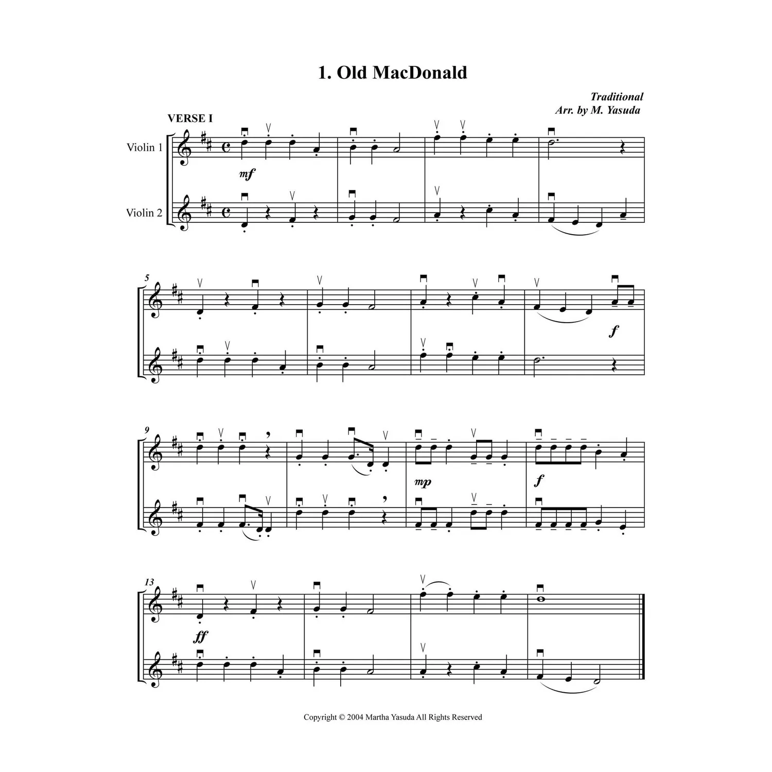 Yasuda American Melodies Violin-Noten Download Vol. I