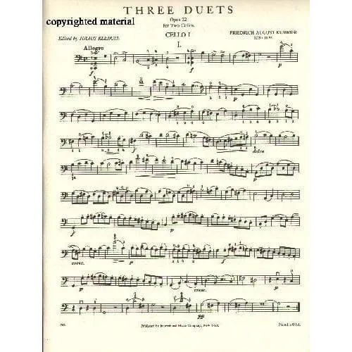 International Music Kummer Op 22 Duette Noten für 2 Celli
