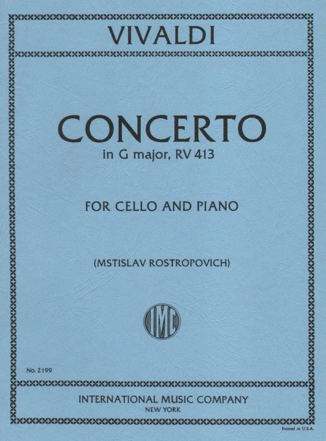International Vivaldi Konzert G-Dur RV 413 Cello-Noten