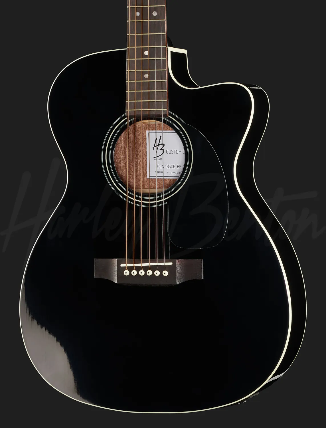 Harley Benton CLA-16SCE Westerngitarre schwarz elektro