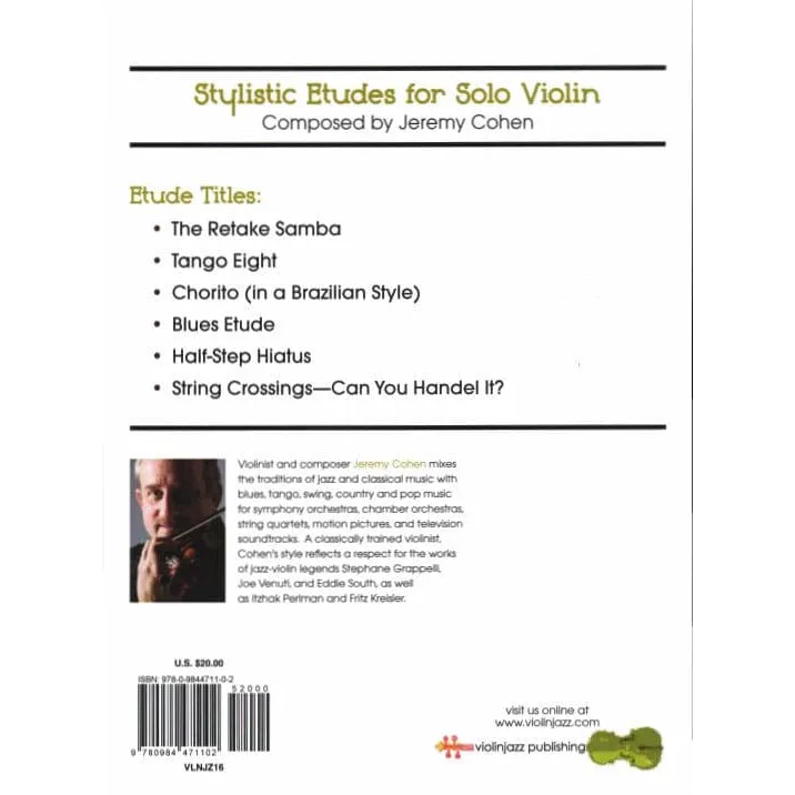 Cohen Stylistic Etudes Noten für Violine solo Download