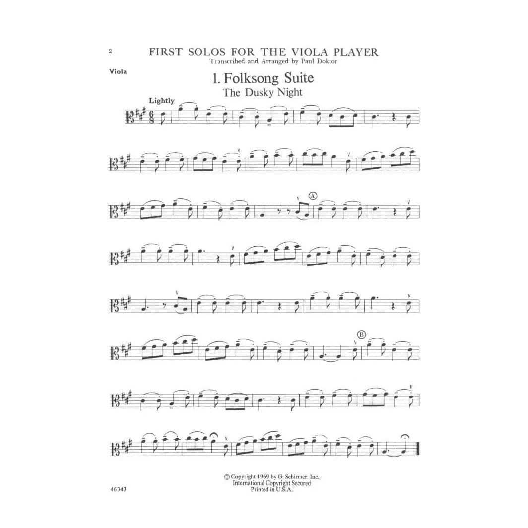 Schirmer Doktor First Solos Bratsche Klavier Noten Anfänger