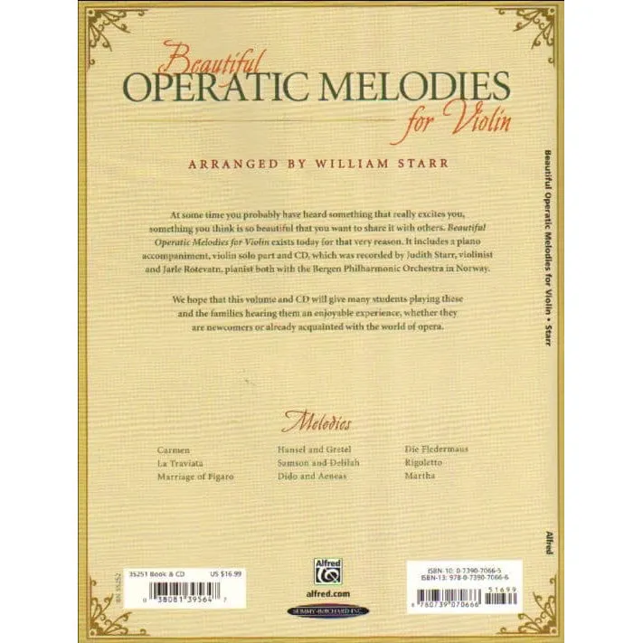Starr Beautiful Operatic Melodies Violine Buch CD leicht