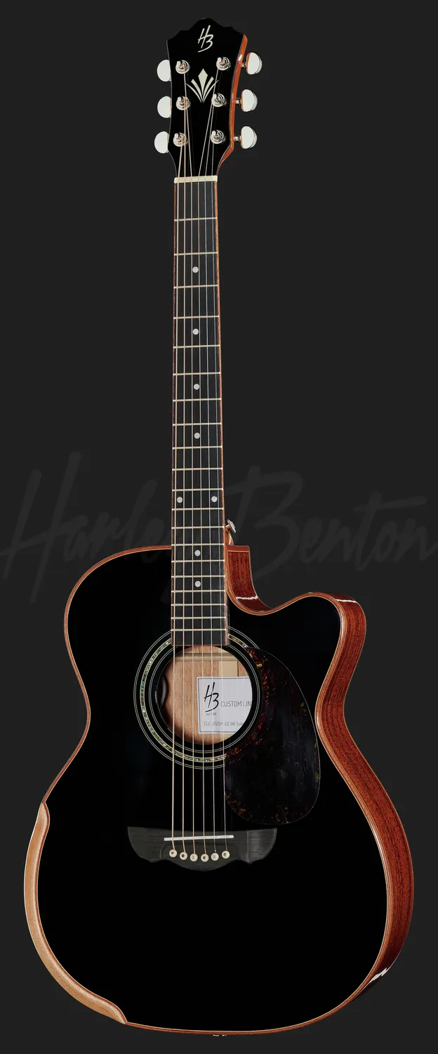 Harley Benton CLC-650SM-CE BK Akustikgitarre Mahagoni schwarz